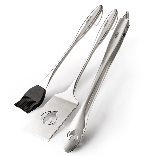 Set pinceau, spatule, pince en inox Napoleon