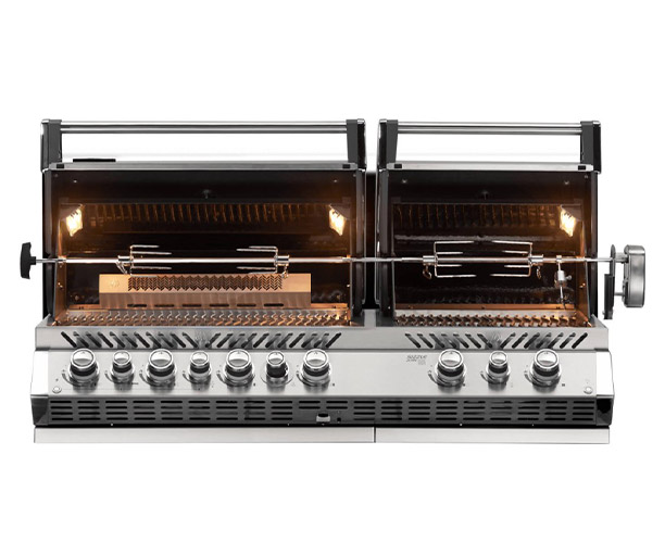 Barbecue gaz encastrable Prestige PRO 825 Napoléon ouvert