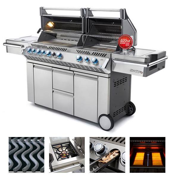 Fonctionnalités du barbecue Napoléon Prestige 825 PRO