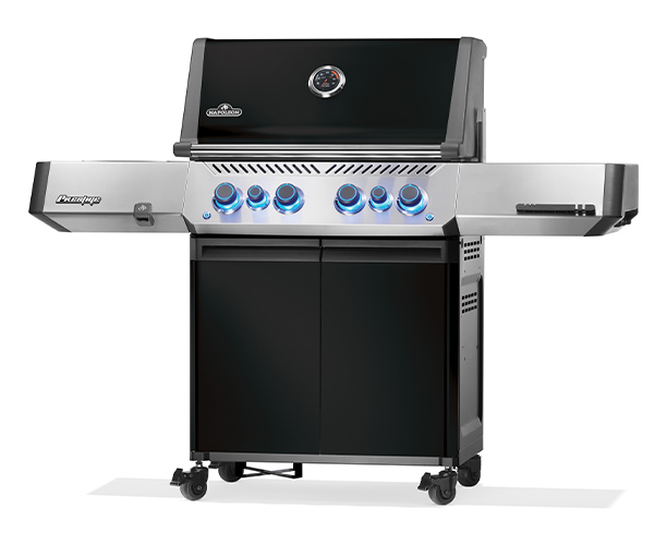 Barbecue gaz Prestige 500 noir Napoléon vue latérale