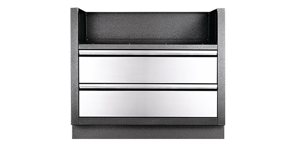 Meuble Oasis acier galvanisé gris 2 tiroirs inox Napoleon