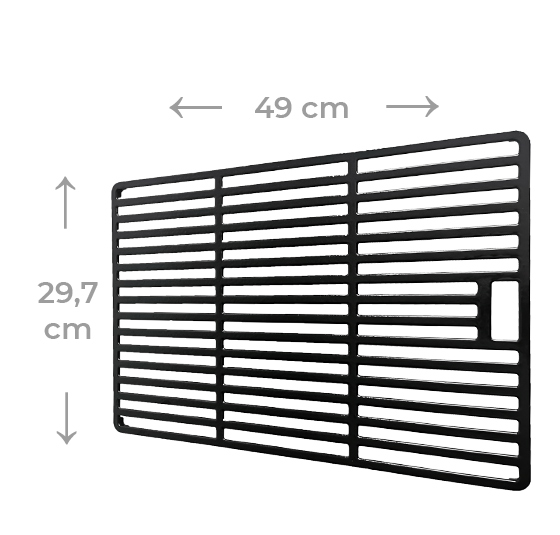 Caractéristiques et dimensions des grilles émaillées Nordic Flame