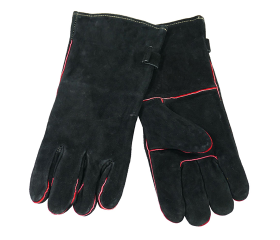 Pair de Gants Barbecue en Cuir Noir Nordic Flame