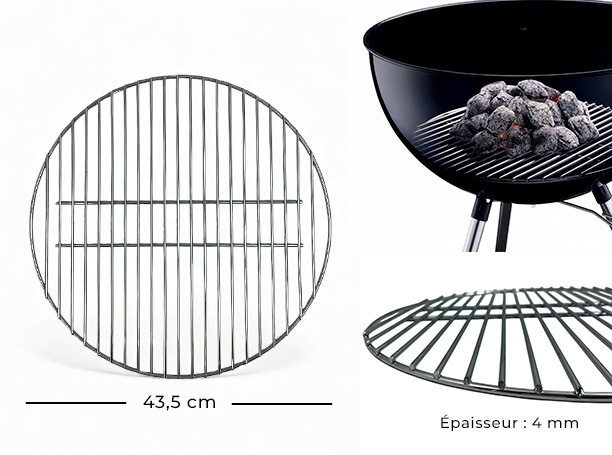 Caractérstiques de la grille foyère pour bbq 57 cm Weber