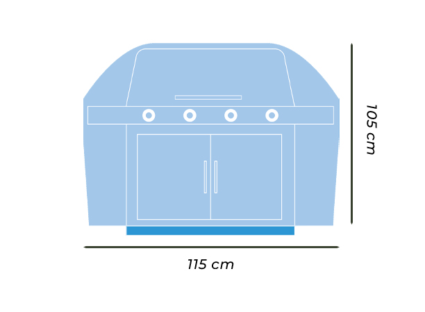 Dimensions Housse Premium Nordic Flame Bbq gaz 115 cm