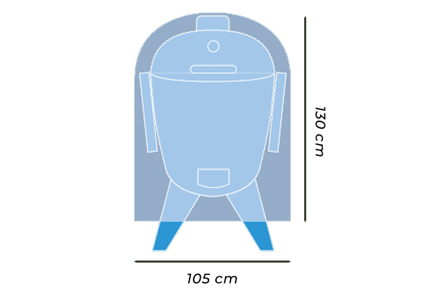 Dimensions de la housse premium Kamado XL Nordic Flame