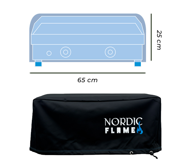 Housse plancha à poser 65 cm Nordic Flame - Dimensions