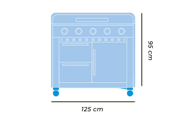 Dimensions de la housse premium pour plancha sur chariot 100