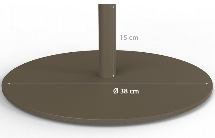 Base ronde grise pour lampadaire Paranocta