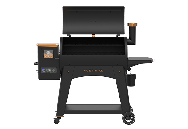 Barbecue pellets Austin XL édition Onyx couvercle ouvert