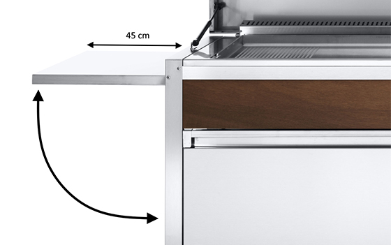 Tablette rabattable inox sur meuble Oasi - Planet