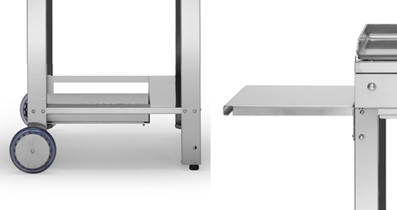Chariot inox ouvert pour Plancha Chef 55 Planet