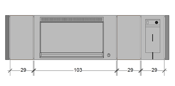 Meuble Oasi 205C + Plancha encastrable Oasi 80 lisse + Friteuse inox - Planet