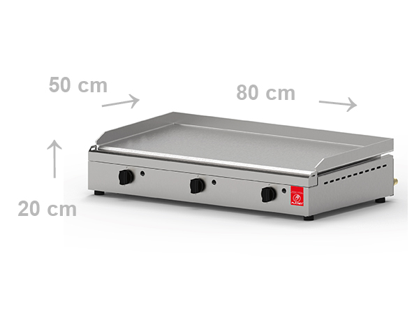 Dimensions de la plancha Alfa 800 Planet