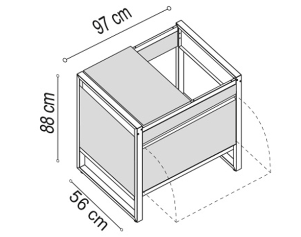 Schéma et dimensions de la table Oasi 97C de Planet