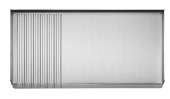 Double zone de cuisson avec 2 thermostats réglables sur Plancha inox Chef 80 Planet