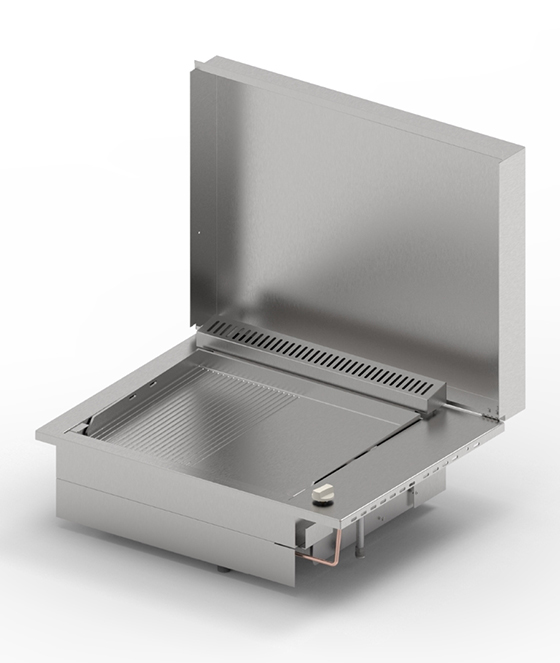 Plancha inox gaz encastrable Oasi 55 lisse rainurée Planet