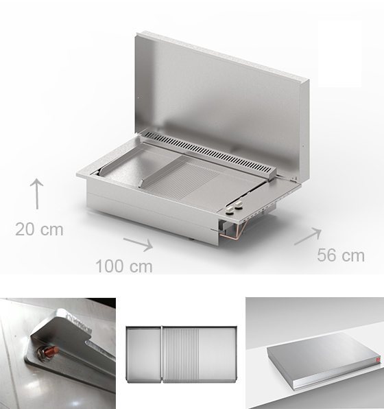 Caractéristiques de la Plancha gaz inox Planet Oasi 80 Mix