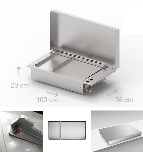 Caractéristiques de la Plancha gaz inox Planet Oasi 80 Mix