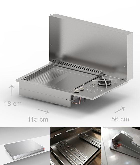 Caractéristiques de la Plancha gaz inox Planet Oasi 80