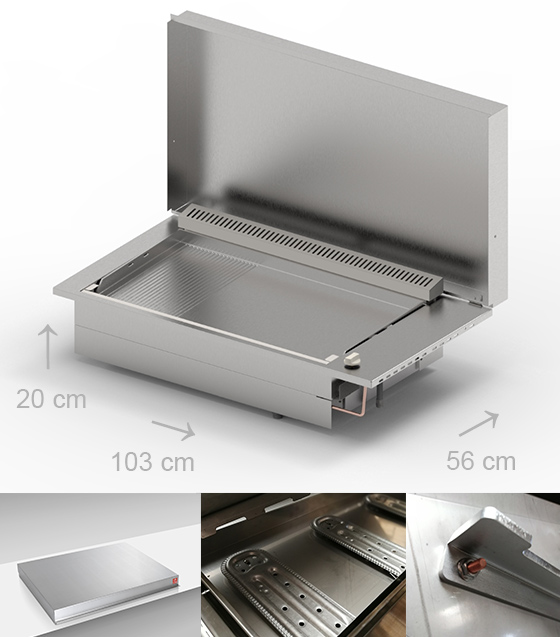 Caractéristiques de la Plancha gaz inox Planet Oasi 80