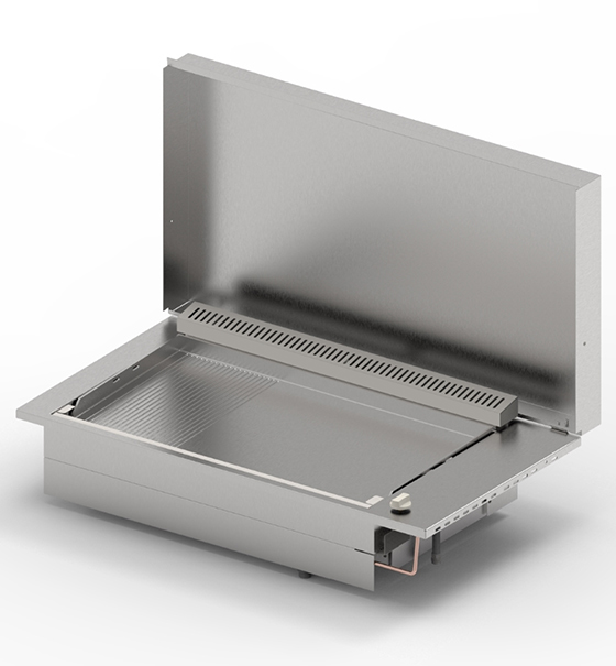 Plancha inox gaz encastrable Oasi 80 lisse rainurée Planet