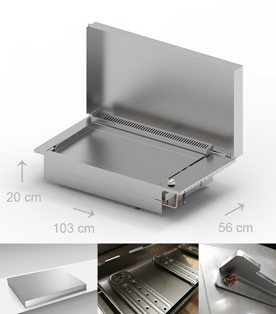 Caractéristiques de la Plancha gaz inox Planet Oasi 80