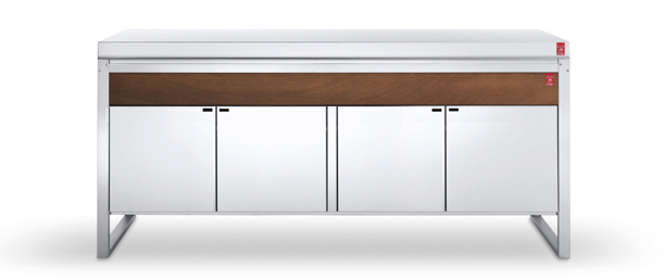 Exemple table Oasi 142C avec couvercle inox marin fermé