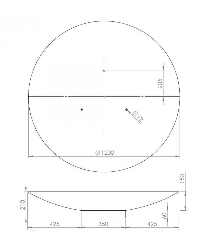 caracteristiques techniques brasero corten 120 cm