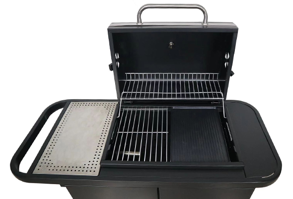 Barbecue charbon connecté SNG One 2.0 Start'N'Grill avec grille inox et plancha