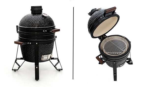 barbecue kamado The Bastard Classic Compact ouvert et fermé