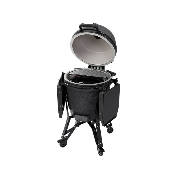 Vue sur le barbecue kamado Pro Large Complete graphite de The bastard