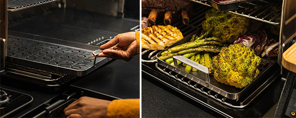 cuisson dans le panier de Modifire Traeger en inox