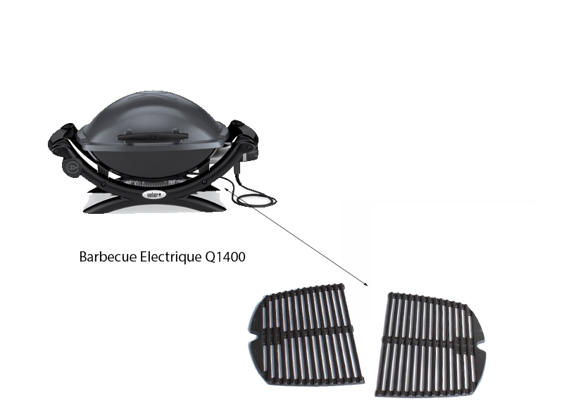 grille de cuisson en fonte émaillée pour barbecue électrique Q1400 Q140 Weber