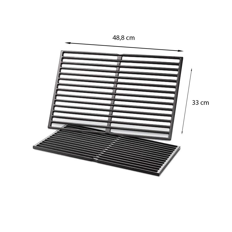 Dimensions de la grille de cuisson en fonte pour Genesis 300 Weber