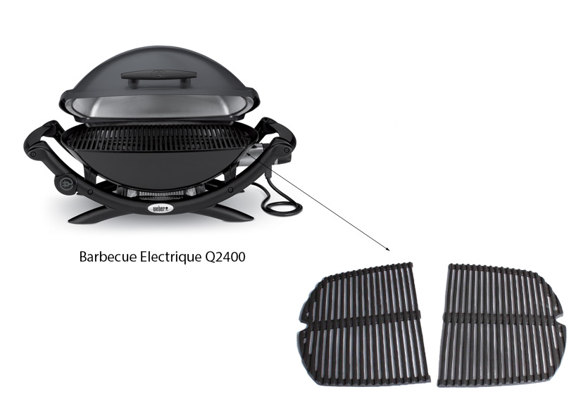 grille de cuisson en fonte émaillée pour barbecue électrique Q2400 Q240 Weber