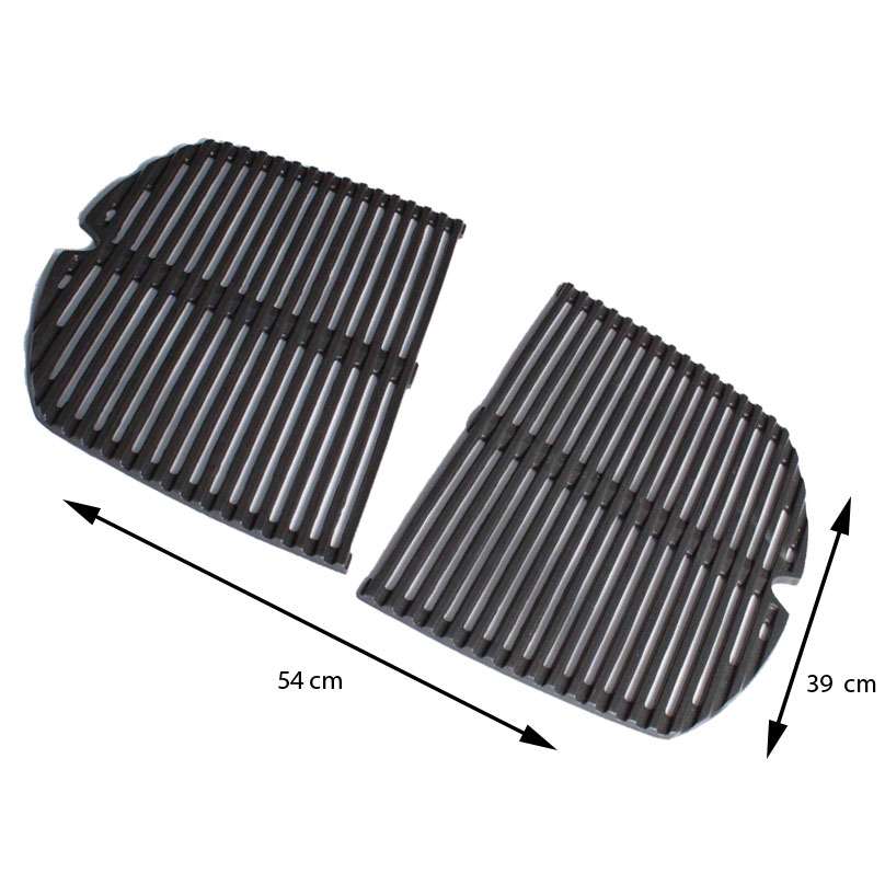 Dimensions de la grille de cuisson en fonte émaillée pour barbecue électrique Q2400 et Q240 Weber