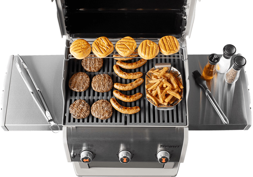 Grille de saisie en fonte dans le barbecue Spirit 300 Weber