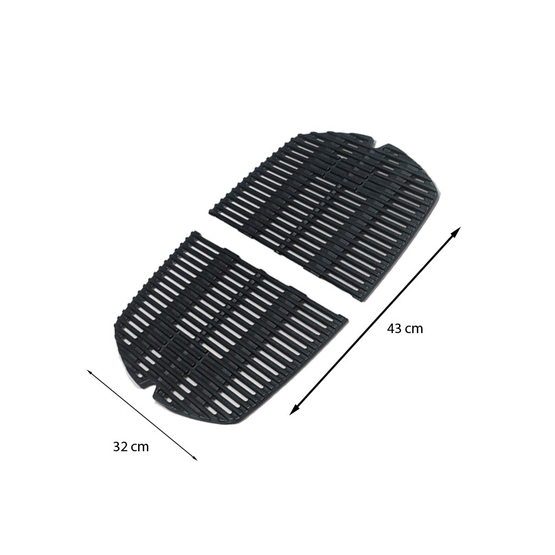 Dimensions de la grille de cuisson en fonte émaillée pour barbecue à gaz Q100-Q1000 Weber