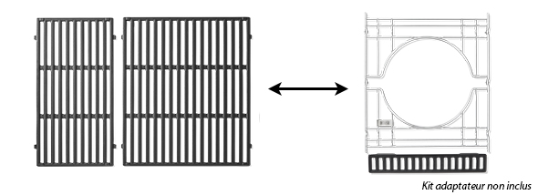 grille fonte émaillée Crafted Weber Genesis II 300 et kit adaptateur