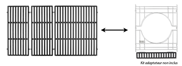 grille fonte émaillée Crafted Weber SmokeFire EX4 et Spirit II 300 et kit adaptateur