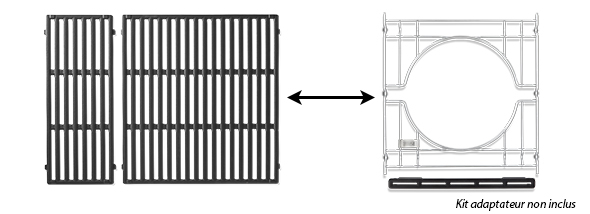 grille barbecue fonte émaillée Crafted Weber SmokeFire EX4 et Spirit II 300 et kit adaptateur