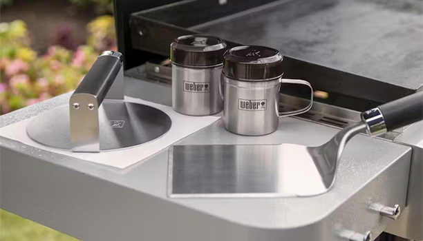 Kit Weber en inox pour smash burger sur plancha