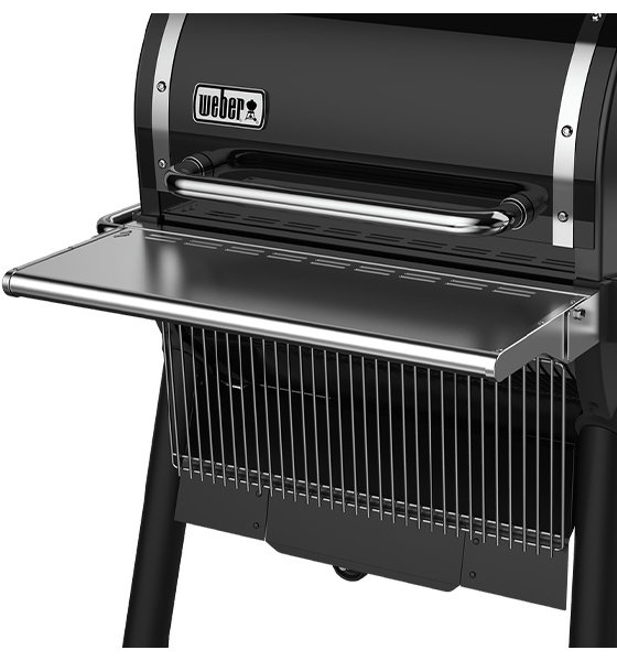 Plan de travail frontal en inox sur Barbecue Pellets EX4