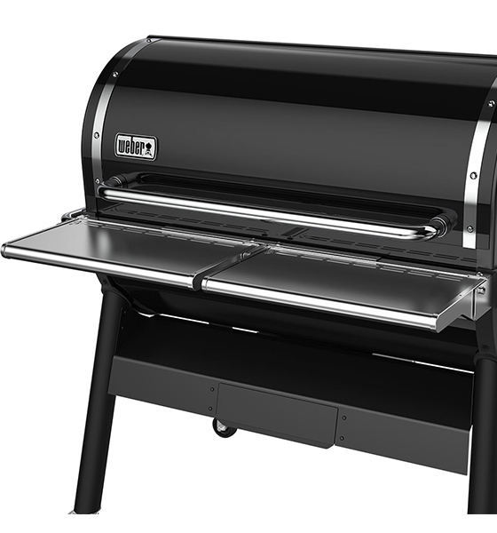 Plan de travail frontal en inox sur Barbecue Pellets EX6