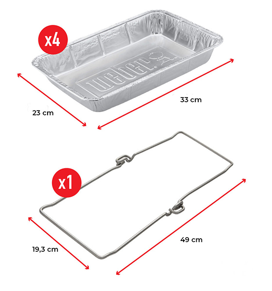 Kit Support métallique + 4 Barquettes Aluminium pour cuve Smokefire