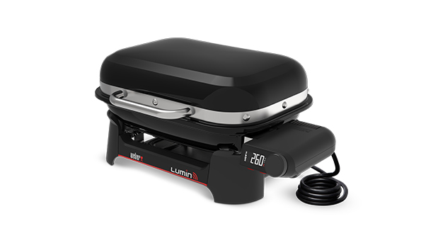Barbecue électrique Weber Lumin Smart Compact avec couvercle fermé