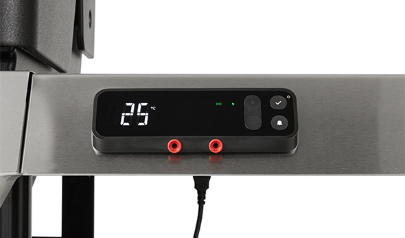 Thermomètre connecté Weber sur tablette latérale droite du Genesis EX-435