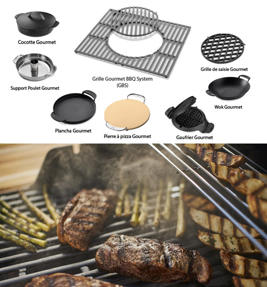 Système de cuisson GBS sur le barbecue Spirit Premium E-215 noir