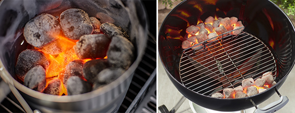 allumage des briquettes de noix de coco Weber 4 kg